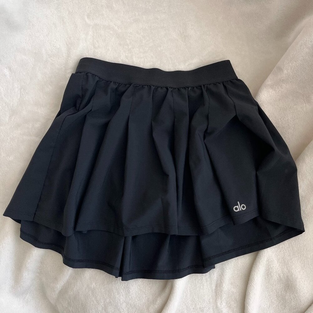 ALO Yoga Varsity Tennis Skirt, Black XXS - Picture 5 of 6
